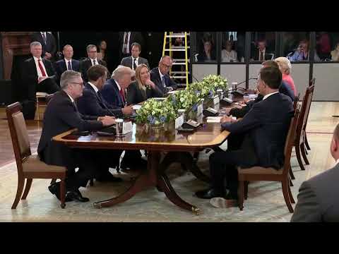 President Trump meets with European leaders at White House