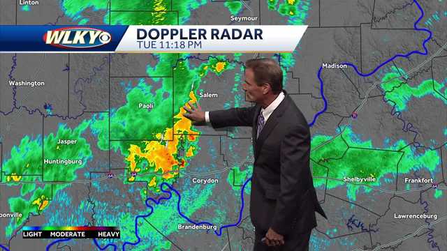 Scattered storms diminish overnight... Sticky Wednesday