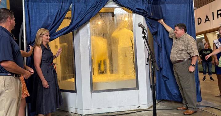 Photos: Gov. JB Pritzker unveils Illinois State Fair's butter cow in Springfield