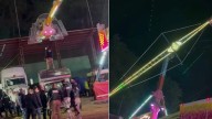 Falla mecánica deja ocho personas atrapadas en juego de la Feria de la Manzana en Zacatlán