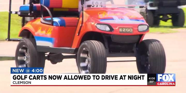 Golf carts now allowed in Clemson at night