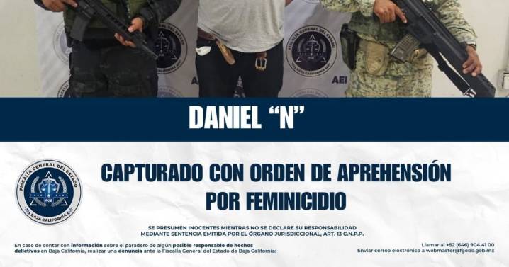 Capturan a presunto responsable de feminicidio