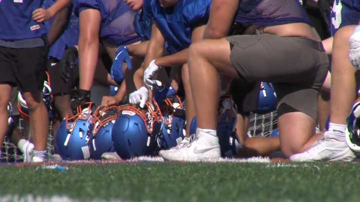 Sheyenne football battles summer heat in early practices