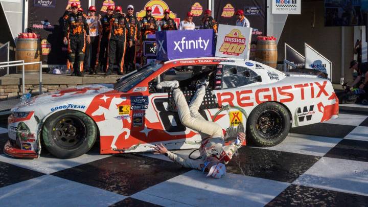 Connor Zilisch injured after slipping and falling off his car in Victory Lane after NASCAR Xfinity Series win
