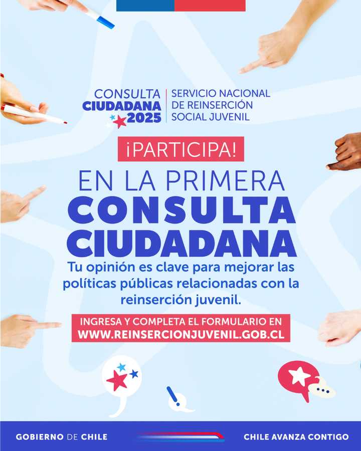 Servicio de Reinserción Social Juvenil lanza su primera Consulta Ciudadana Participativa