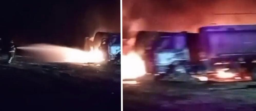 Bomberos de Tucumán apagaron un camión cisterna en llamas y evitaron una tragedia (Video)