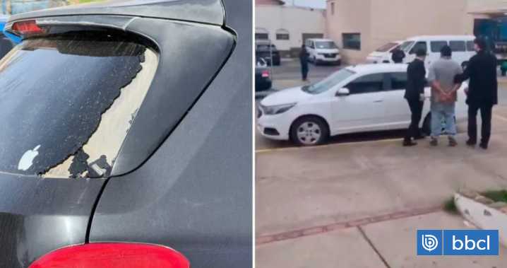 Detienen a cuidador de autos por destruir parabrisas de conductora que no le pagó propina en La Serena