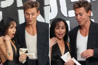 Austin Butler rescues Zoë Kravitz from bee at 'Caught Stealing' event