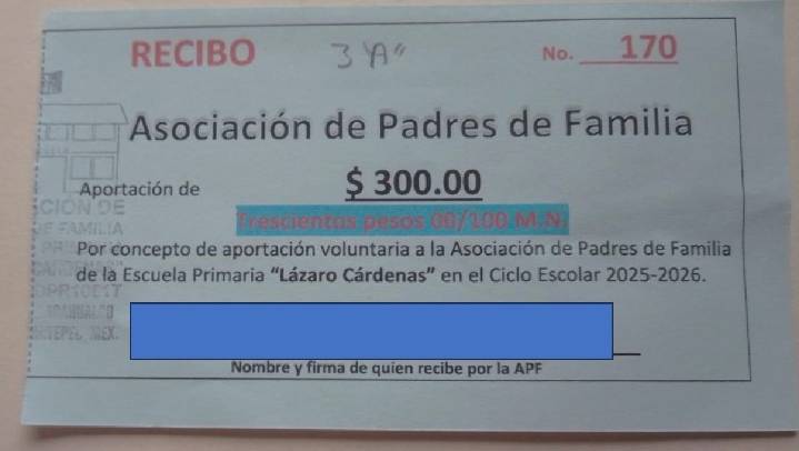No hay tabulador oficial de cuotas escolares