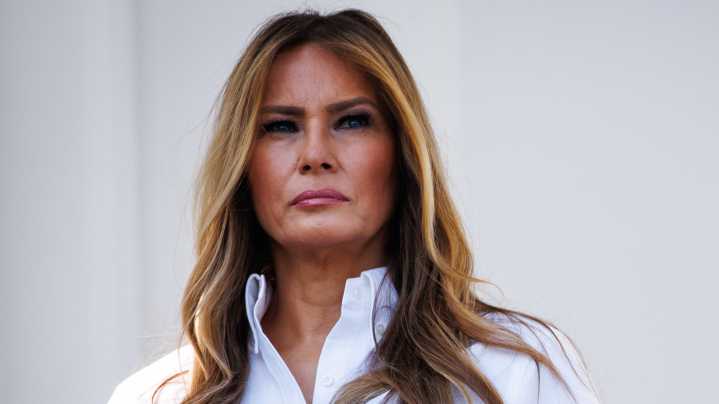 Melania Trump's Frumpy Splattered Mess Of An Outfit We Hope She Ditched From Her Closet
