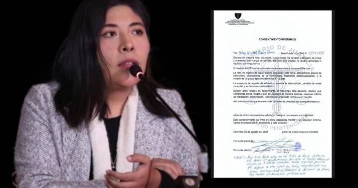 Bettsy Chávez podría morir en 3 días sí continúa con huelga de hambre, advierte el INPE