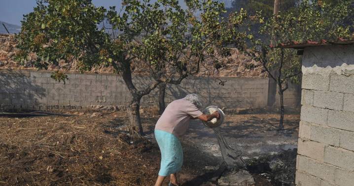 Photos of burning wildfires in Greece
