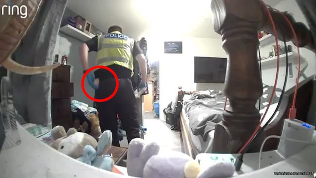 Officer caught stuffing pair of pink knickers in pocket during police search