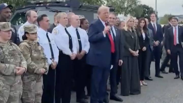 Trump saluda a tropas en Washington y asegura que se quedarán "largo tiempo" en la ciudad
