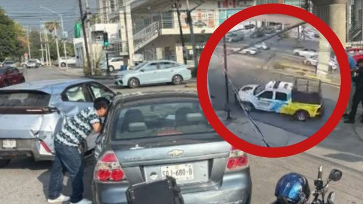 Auto se pasa el rojo y es embestido brutalmente por una patrulla