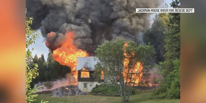 Home destroyed by fire in Dennistown Plantation