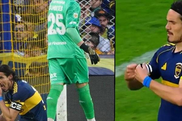 Increíble: Cavani se perdió otra vez un gol abajo del arco y se fue silbado