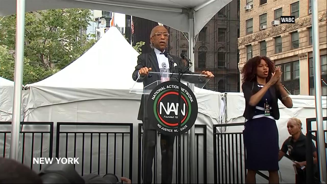 Al Sharpton leads pro-DEI march through Wall Street on anniversary of the 1963 March on Washington