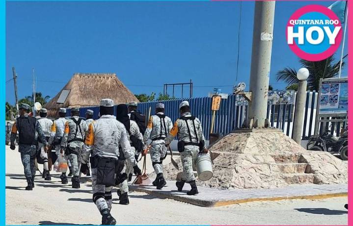 Guardia Nacional se une al combate del incendio en Holbox