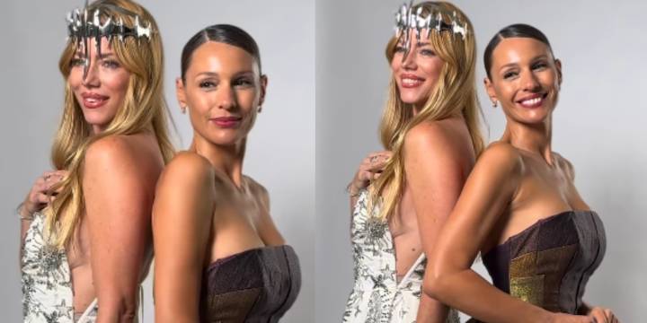 Pampita y Nicole Neumann volvieron a posar juntas: tensiones, sonrisas de ocasión y un beso de despedida