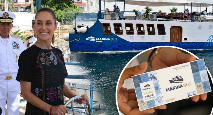 Sheinbaum encabeza inauguración del transporte marítimo ‘Marinabús’ en Acapulco