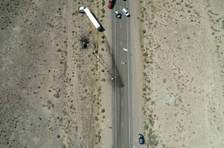 3 dead after fiery crash on U.S. 95 north of Las Vegas