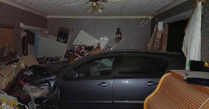 Sleeping family shaken awake as car ploughs through home into front room