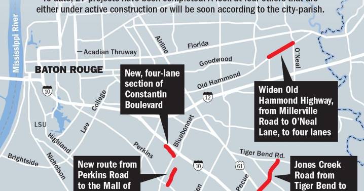 New Baton Rouge road projects are under construction