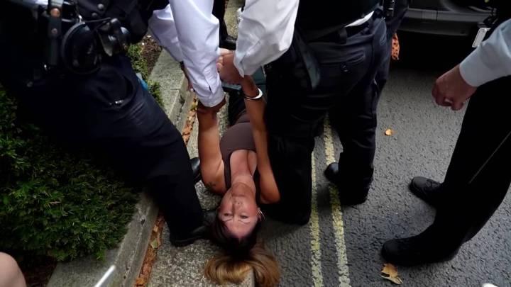 Nearly 500 arrested at London protest for banned Palestine Action group