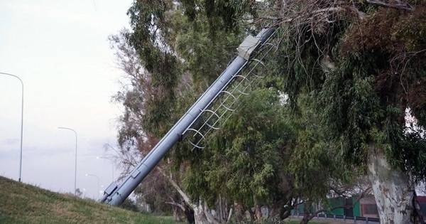 Cayó un poste de luz en avenida Circunvalación y generó preocupación