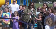 Ribbon-cutting marks opening of playground in Fitchburg