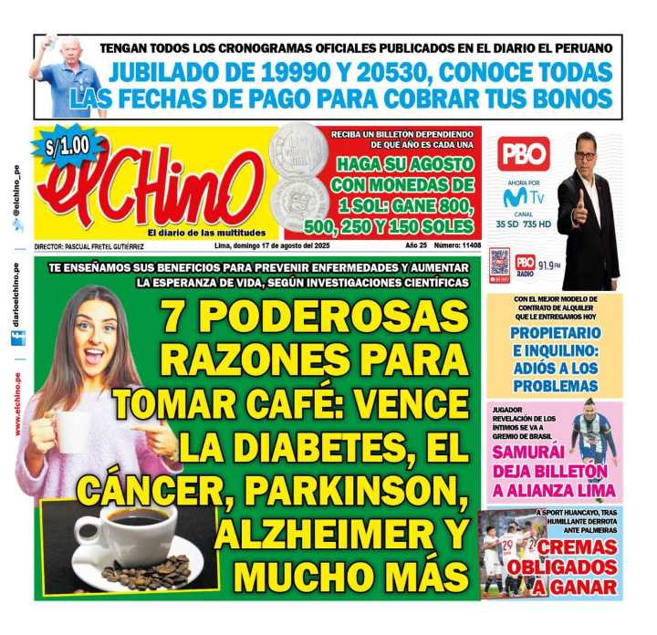 Portada Diario El Chino (17/08/2025)