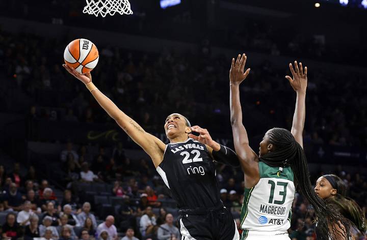A’ja Wilson scores 29 on her 29th birthday to help the Aces beat the Storm 90