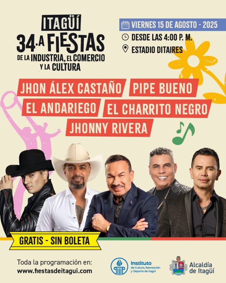 Concierto gratuito en Itagüí dentro de la celebración del puente festivo
