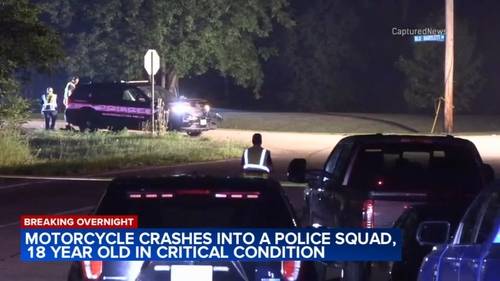 Motorcyclist critically injured after crashing into Barrington Hills police car on Old Bartlett Road