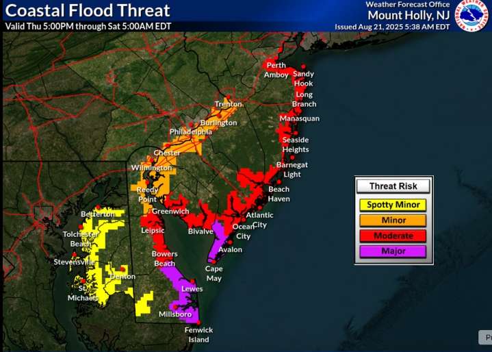 N.J. weather: Alerts issued as massive waves, gusty winds from Hurricane Erin threaten Jersey Shore