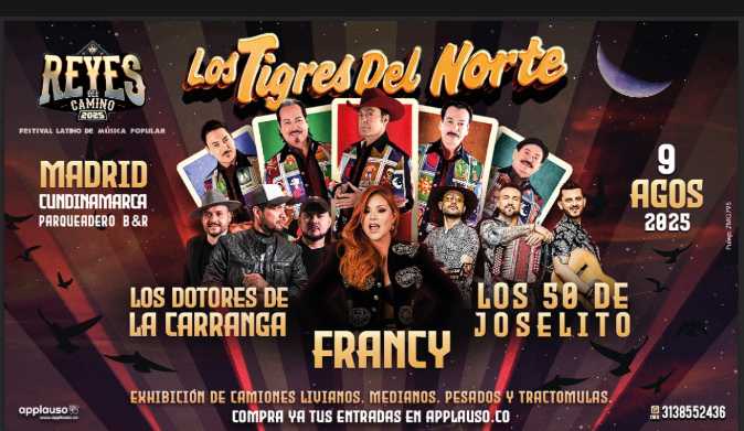 Madrid será epicentro del primer Festival “Reyes del Camino” con Los Tigres del Norte y exhibición de tractomulas
