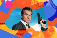 Liam Neeson and Pamela Anderson fight crime and get spoofy in Akiva Schaffer’s The Naked Gun reboot.