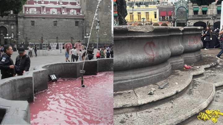 Condena la Segob el daño a martillazos de la fuente de San Miguel