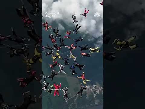 Dozens of skydivers attempt new world records