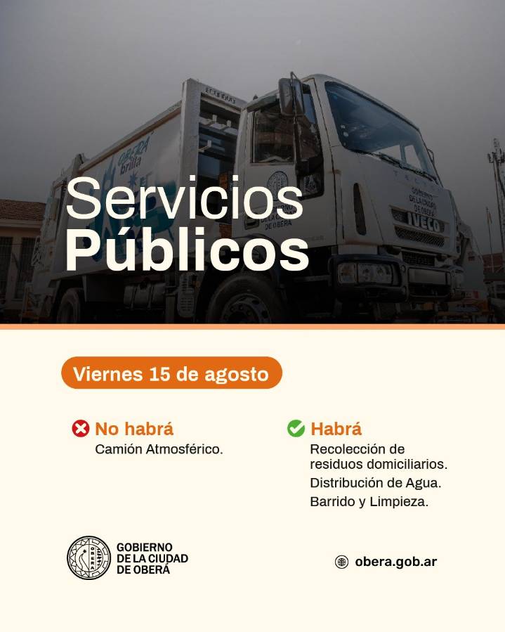 Servicios públicos en el feriado por el paso a la inmortalidad del General San Martín