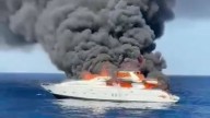 Shocking moment £1.4million 91ft yacht Da Vinci bursts into flames off the coast of Ibiza before it sunk