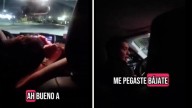 Mujer es captada propinando una golpiza a su novio dentro de su vehículo, aseguran tiene denuncias anteriores