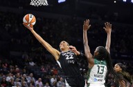 A’ja Wilson scores 29 on her 29th birthday to help the Aces beat the Storm 90