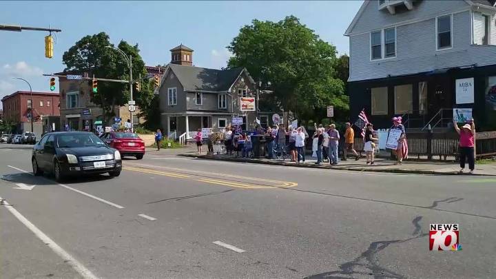 Demonstrators take to Monroe Ave. as part of nationwide protests against Trump administration’s policies