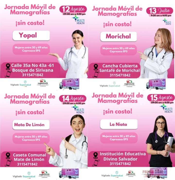Unidad Móvil de Mamografías de Capresoca EPS recorre Yopal