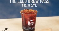 PEET'S COFFEE INTRODUCES FIRST-EVER 'COLD BREW PASS' TO MARK NATIONAL COFFEE DAY IN MONTH