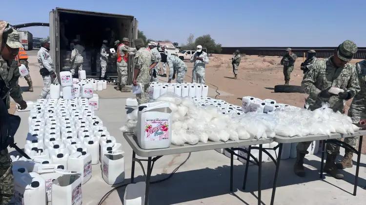Ejército Mexicano asegura más de 800 kilos de metanfetamina en Sonora