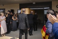 Aragón despide al ex presidente del Gobierno autonómico, Javier Lambán en Ejea, su localidad natal