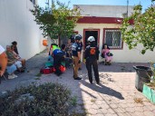 Cae techo en sala y lesiona a dos en San Pedro